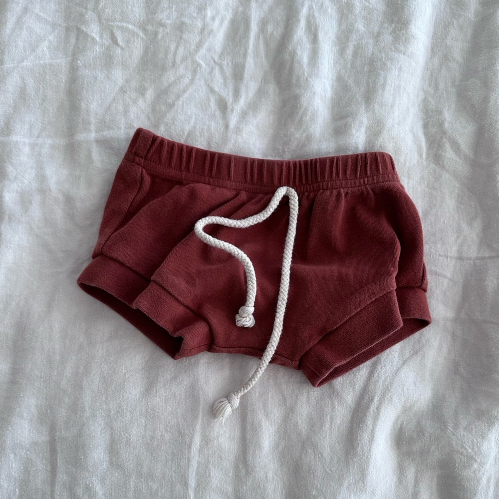 Mebie Baby Brick Cotton Shorts (6-12 mo)